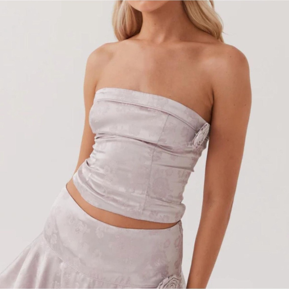 PEPPERMAYO Jasmine Rose Strapless Top Rosette Haute Floral Corset Style Size‎ 2